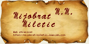 Mijobrat Miletić vizit kartica